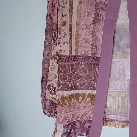 Vintage R&M Richards Cardigan Jacket Womens 10 Purple Patchwork Sheer Whimsy - Picture 3 of 9